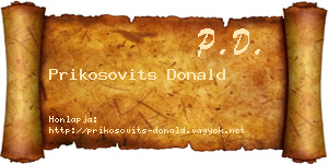 Prikosovits Donald névjegykártya